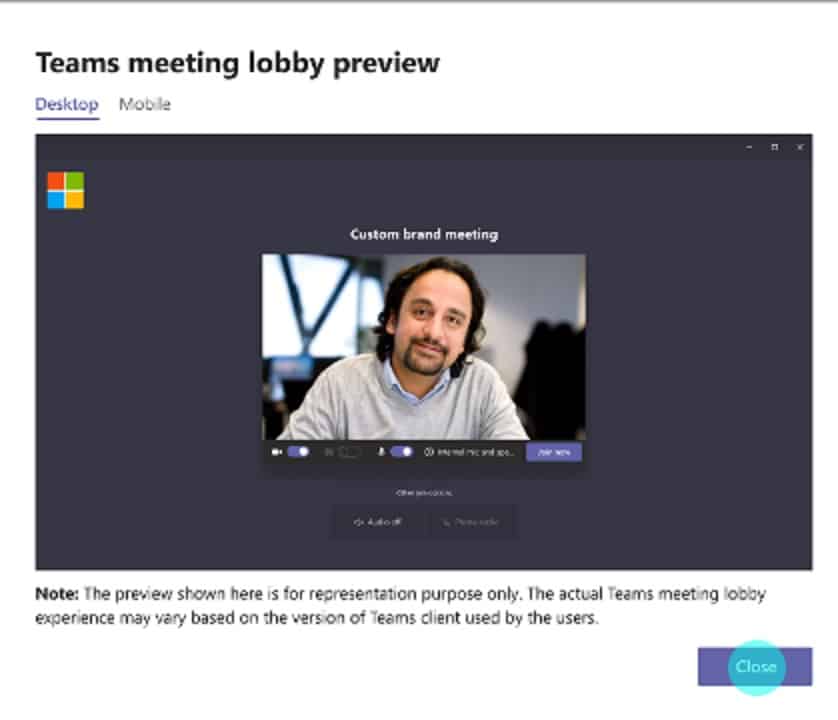 Microsoft Teams Custom Branding for Join Meeting lobby rolling out soon