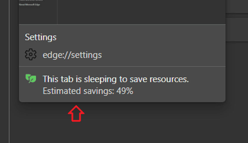 sleeping tab header