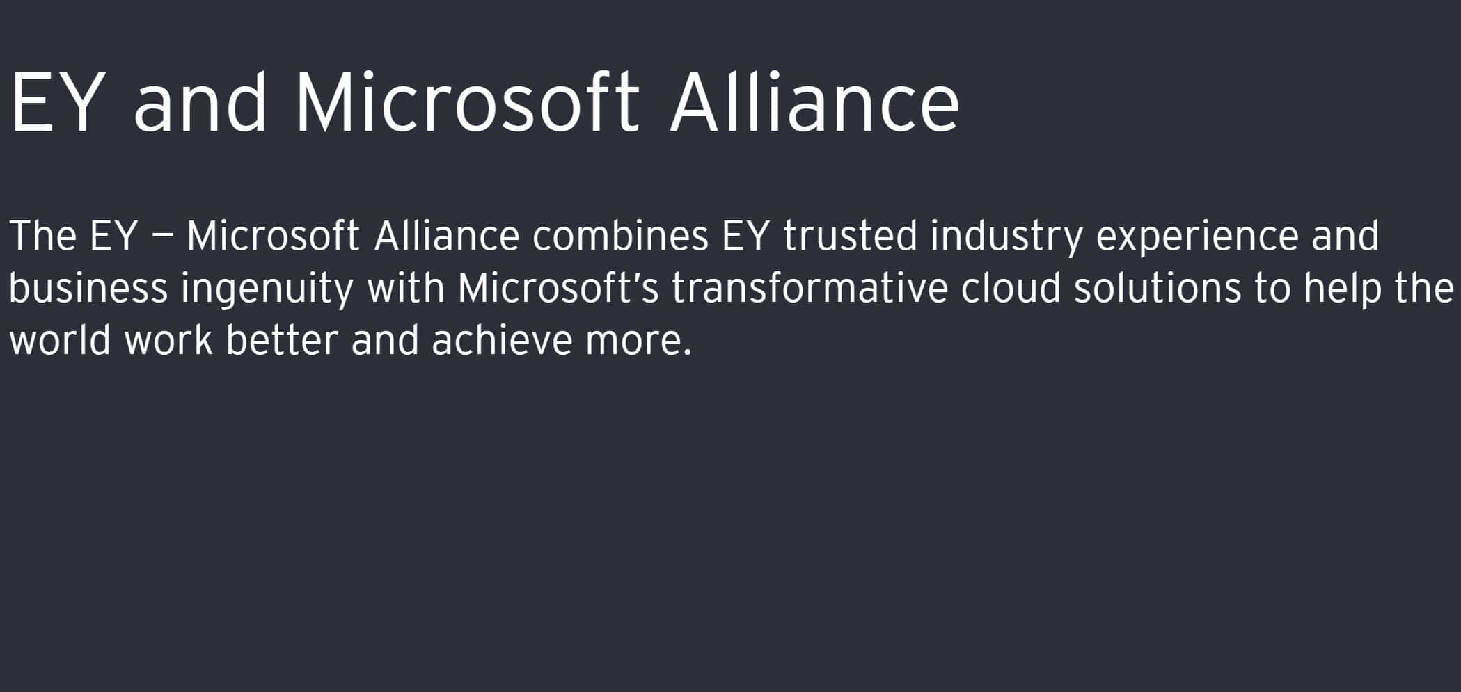 EY and Microsoft announce expansion of partnership for a $15b growth opportunity