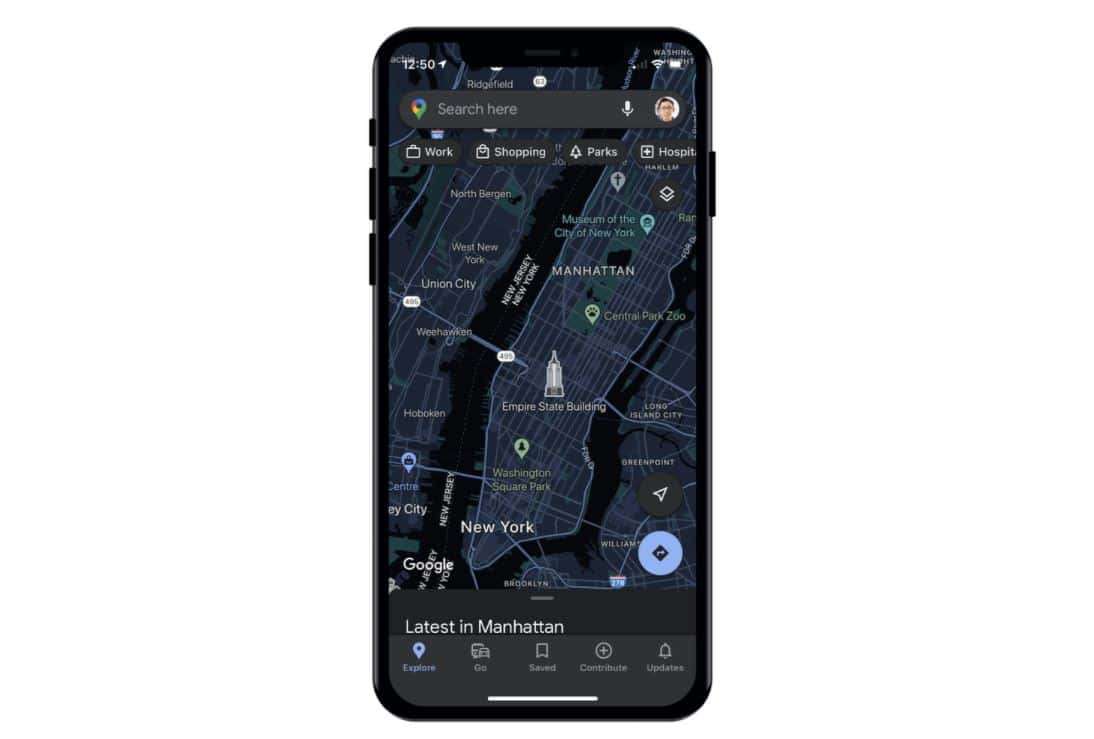 Google Maps iOS Dark Mode