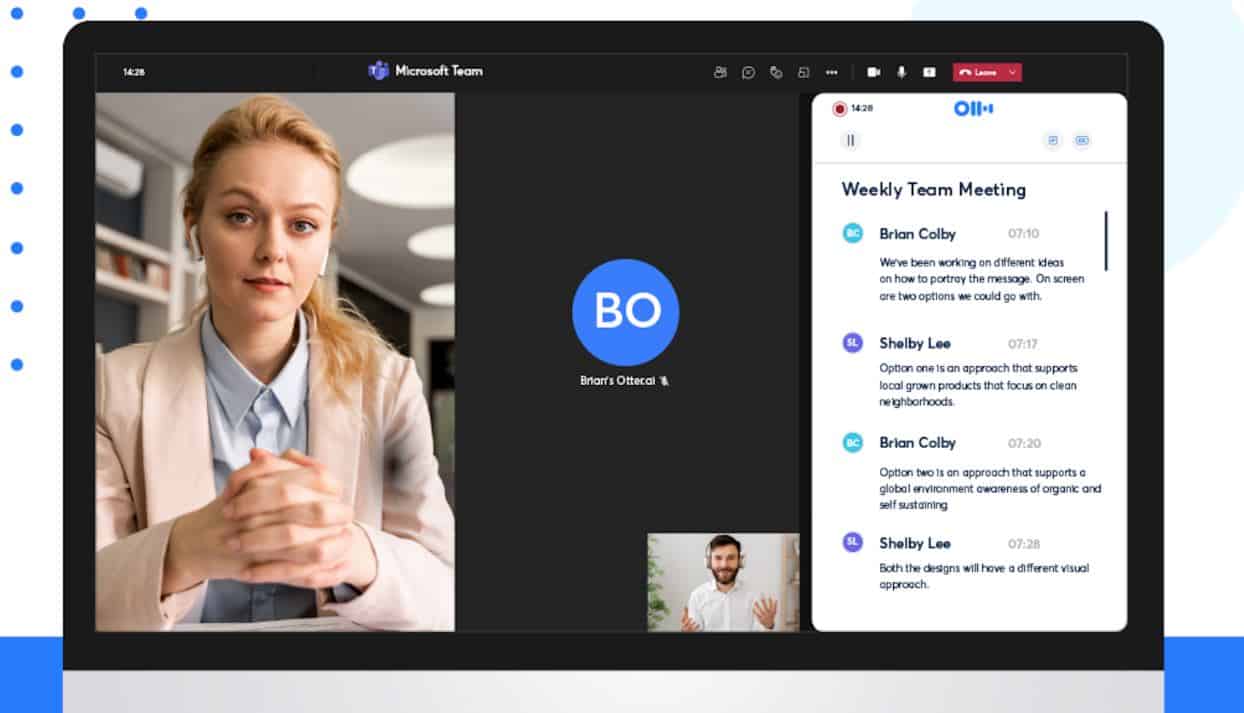 Otter transcription service now available for Microsoft Teams meetings