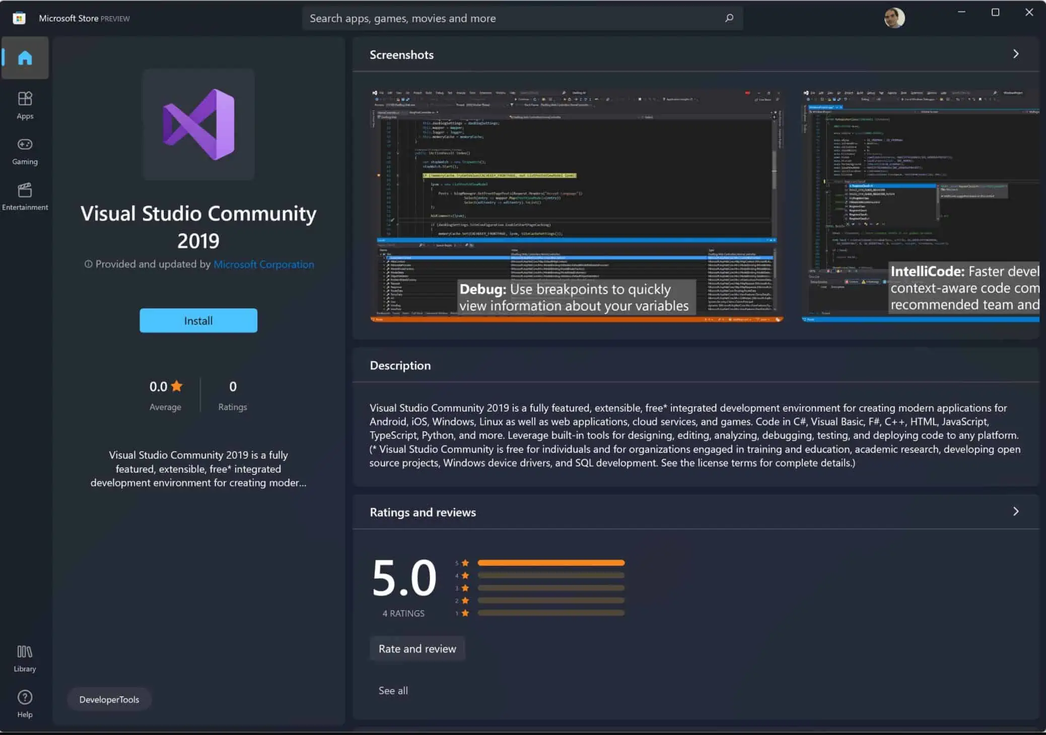 Microsoft Visual Studio Community 2019