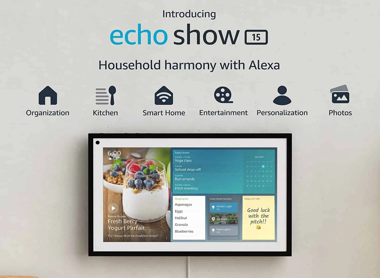 アマゾンは、Alexaを搭載した15インチのスマートディスプレイであるEcho Show15を発表しました