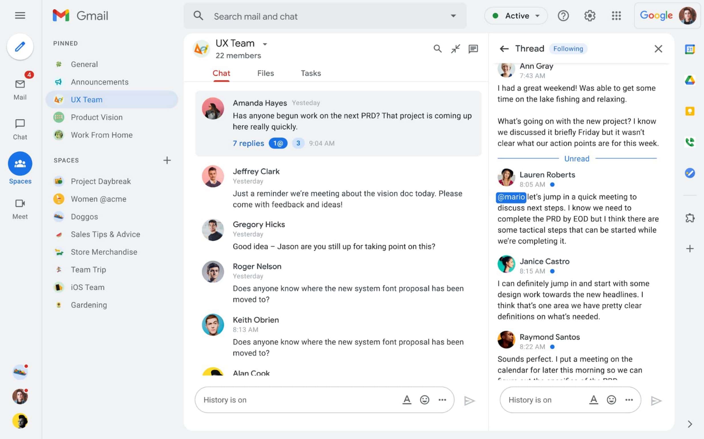 Google Spaces Microsoft teams