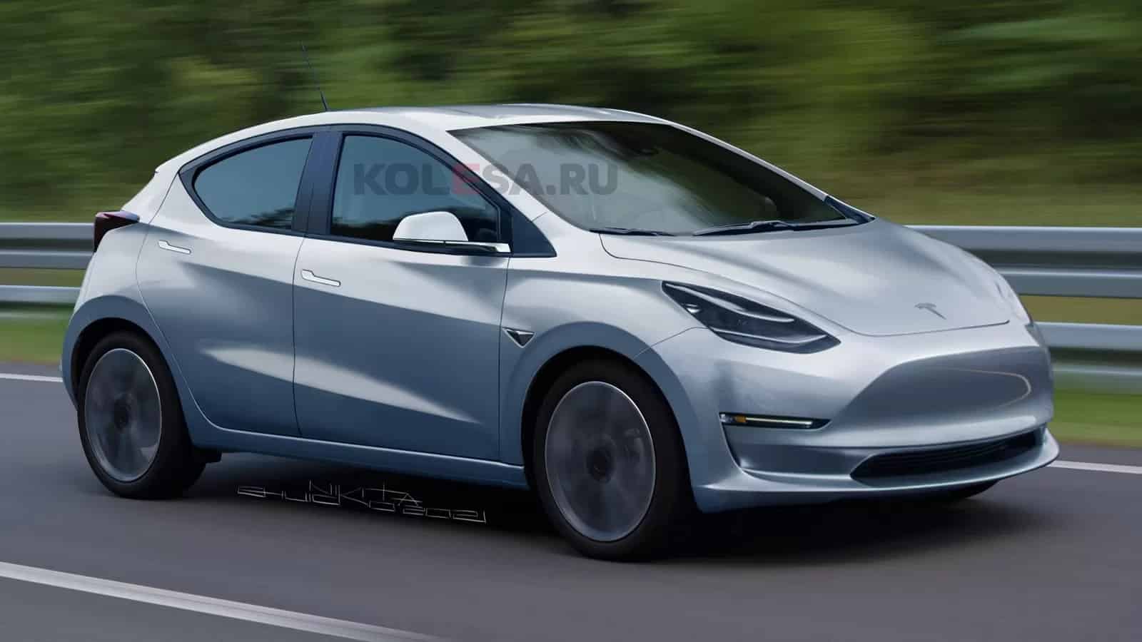 Tesla Model 2 Rumored Cheaper Hatchback Model Rendering