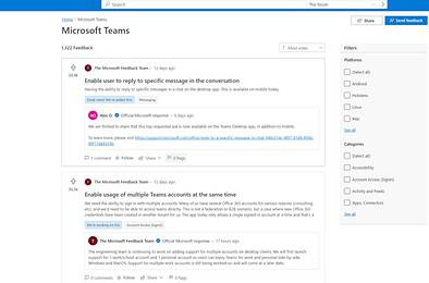 Microsoft Feedback portal