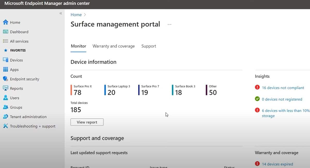 Microsoft Surface Management Portal