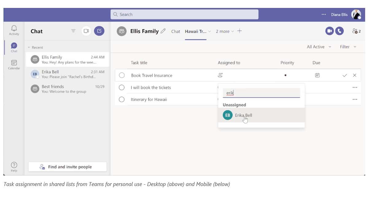 Personale di Microsoft Teams da fare