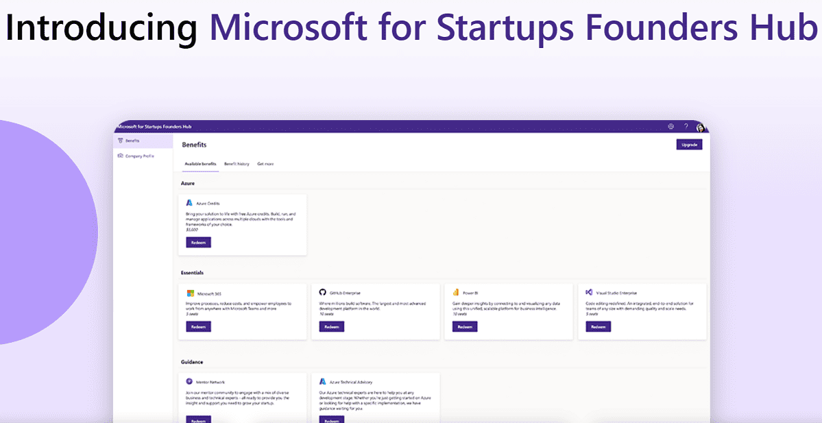 Microsoft for Startups Founders Hub