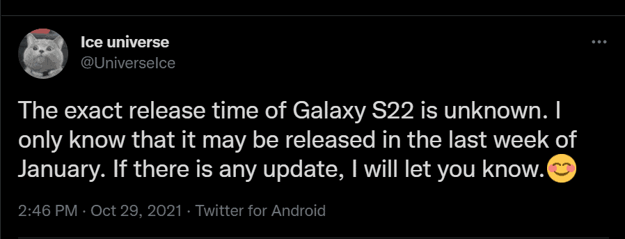 Galaxy S22 release date