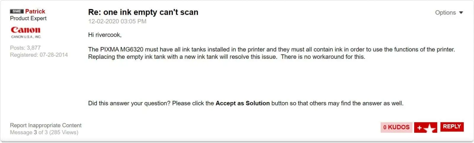 Canon ha fatto causa per interrompere la scansione e l’invio di fax quando le sue stampanti hanno esaurito l’inchiostro