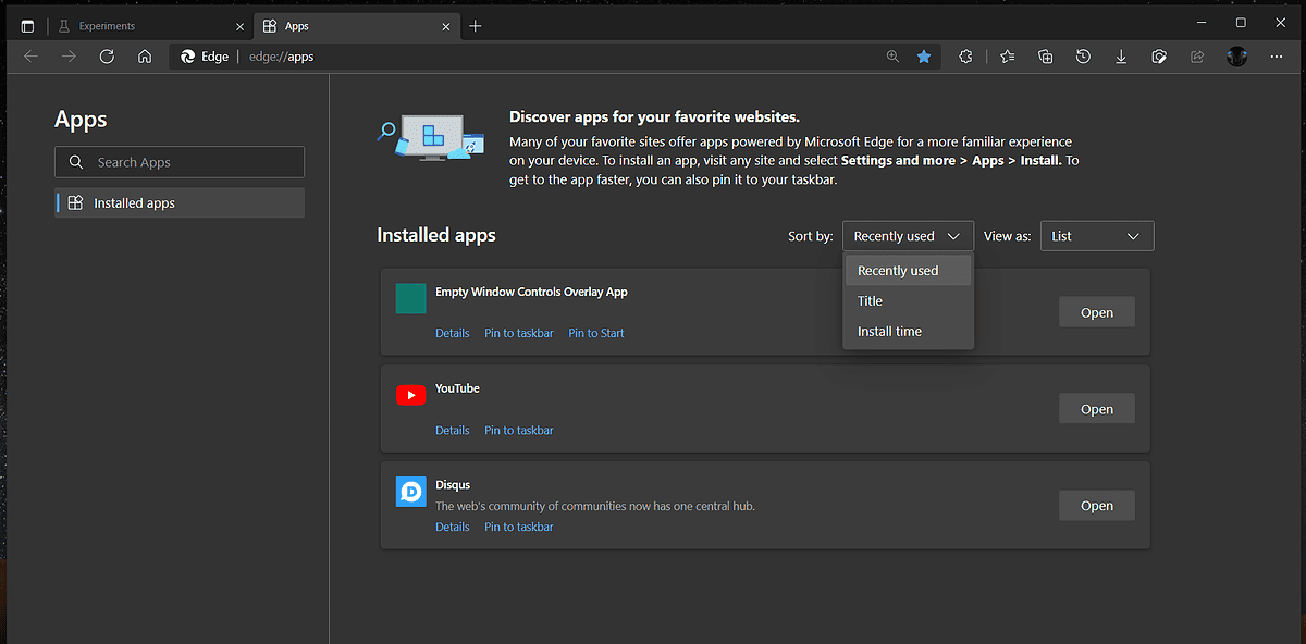 Microsoft has updated the Edge Apps page with “refreshed experience ...