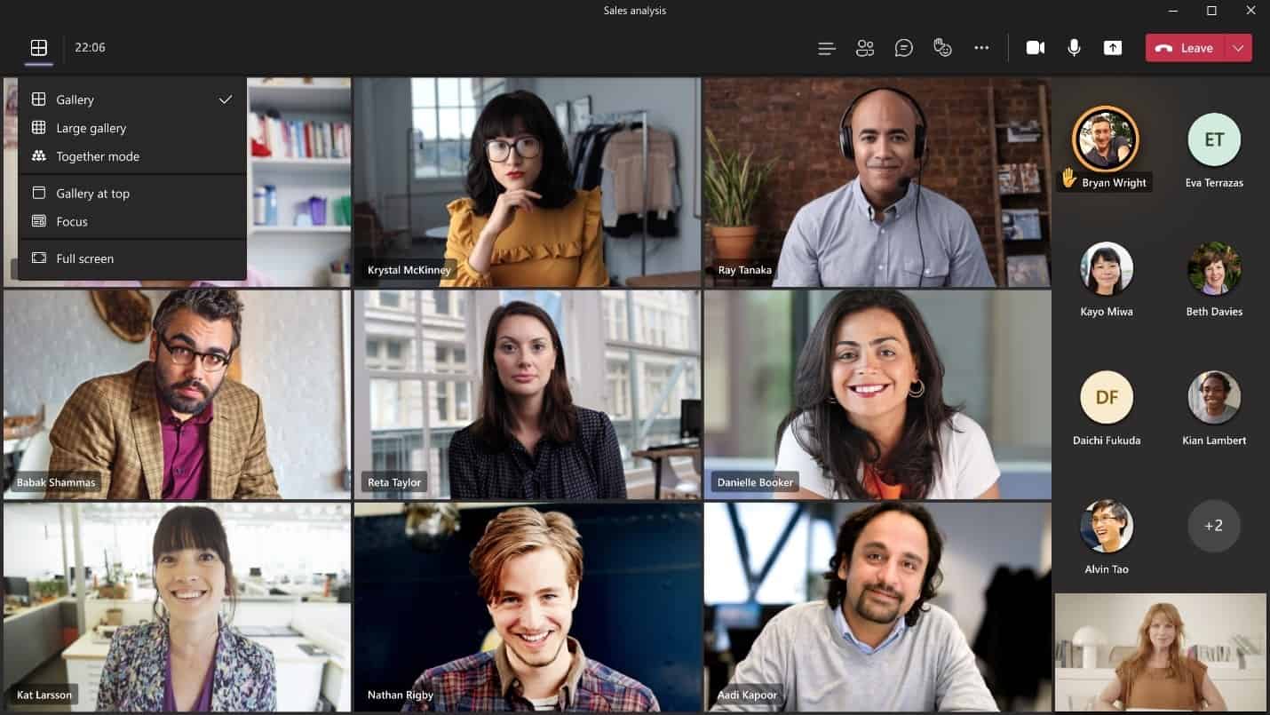 Pengalih tampilan Microsoft Teams