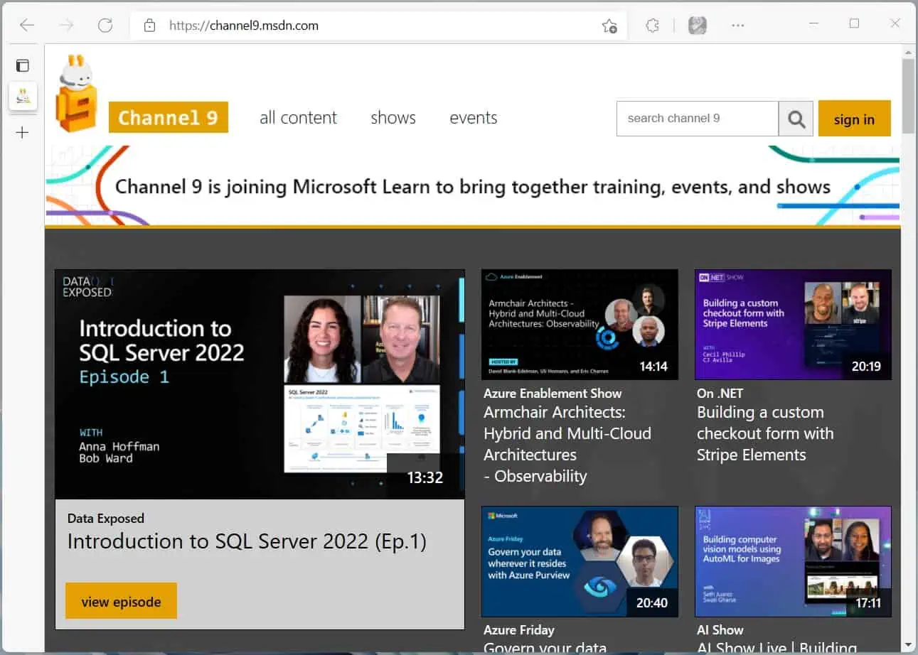 Microsoft Channel 9 devine parte din Microsoft Learn