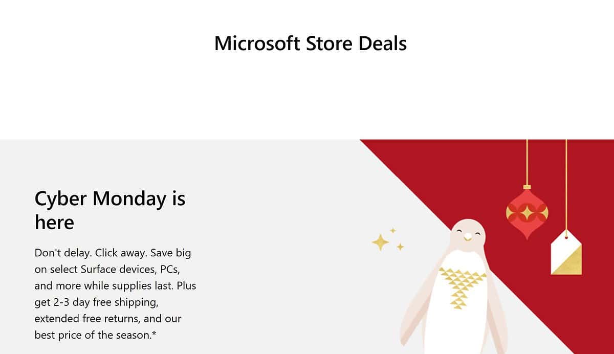 Microsoft Store Cyber ​​Monday Deals