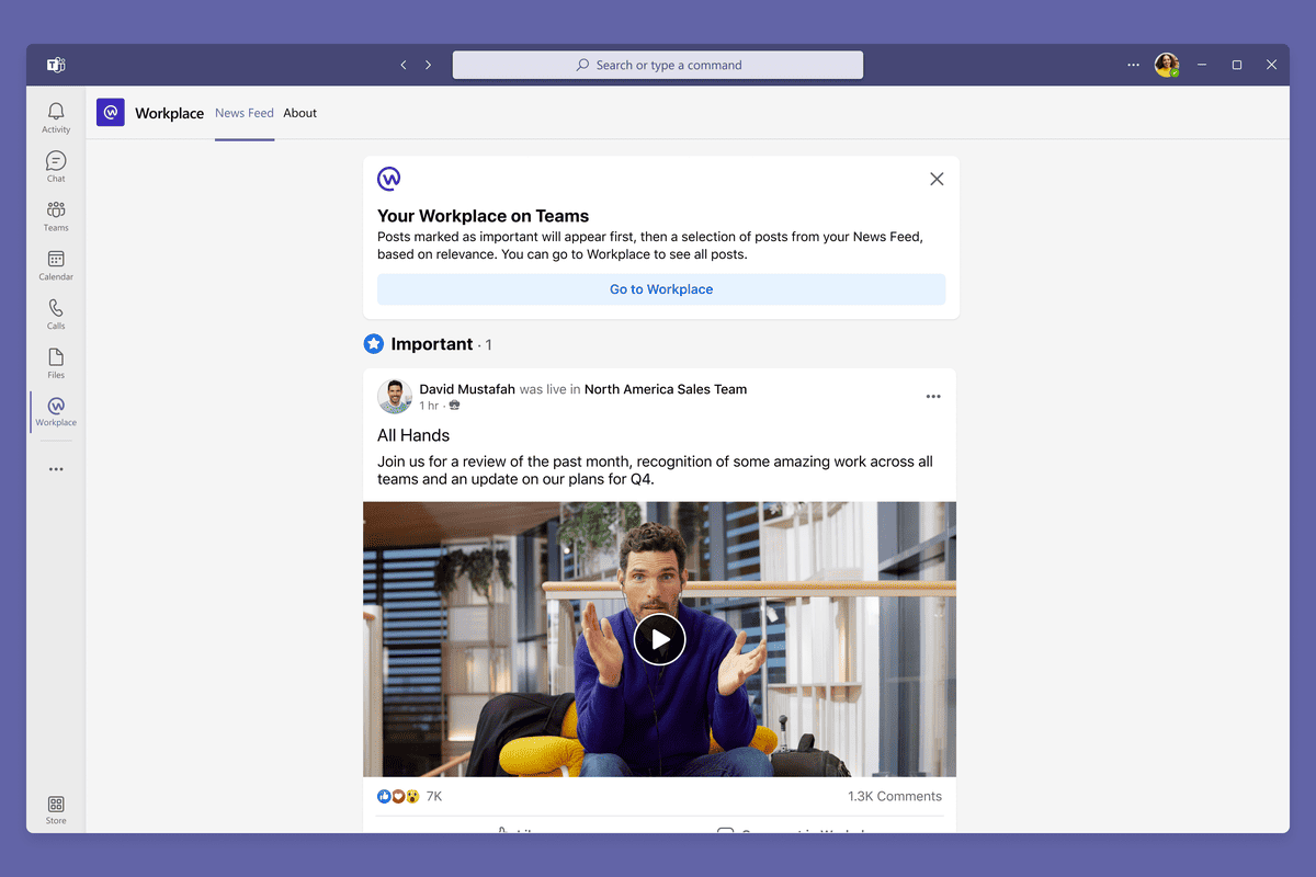 Microsoft Teams Meta Workplace