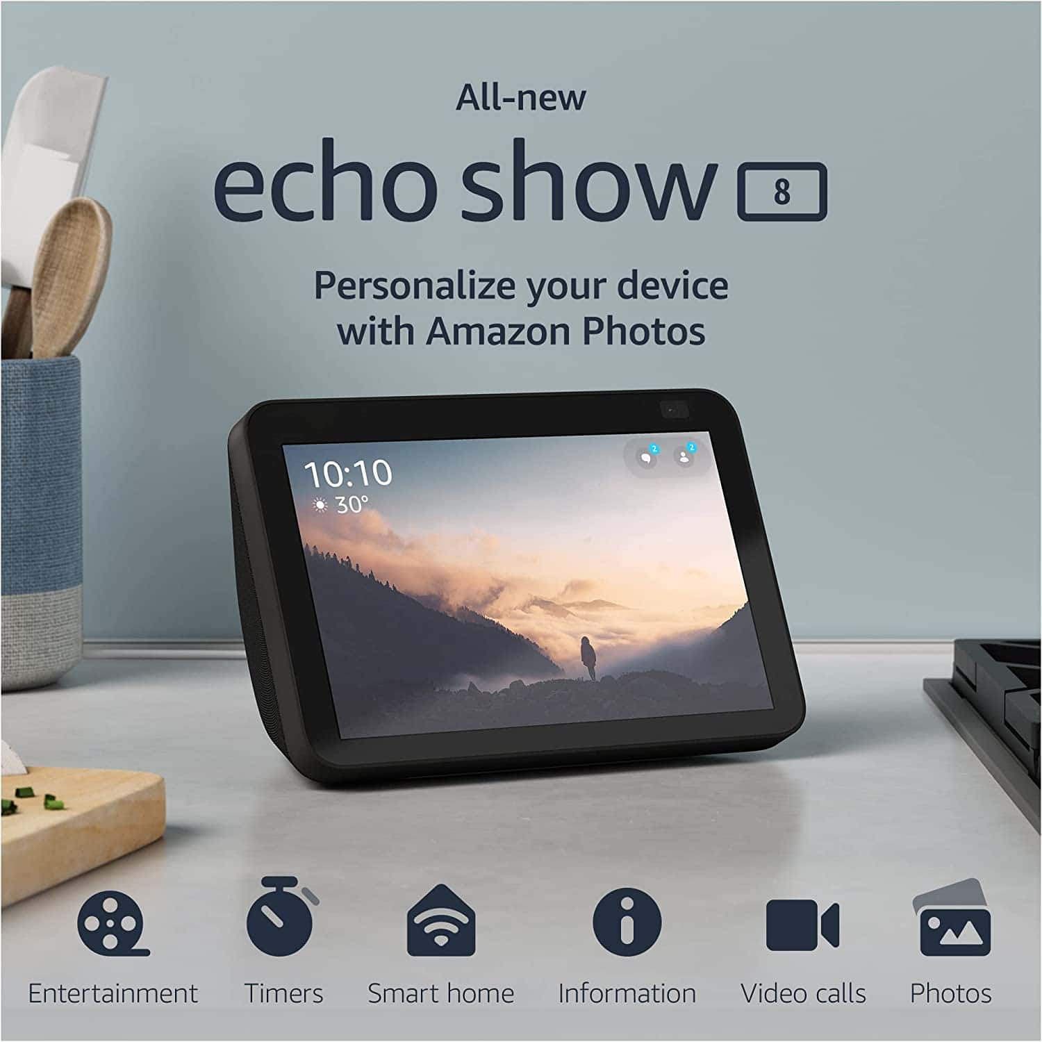 Buy  Echo Show 8 (2nd Gen) Smart Display With Alexa -Black, Smart  speakers