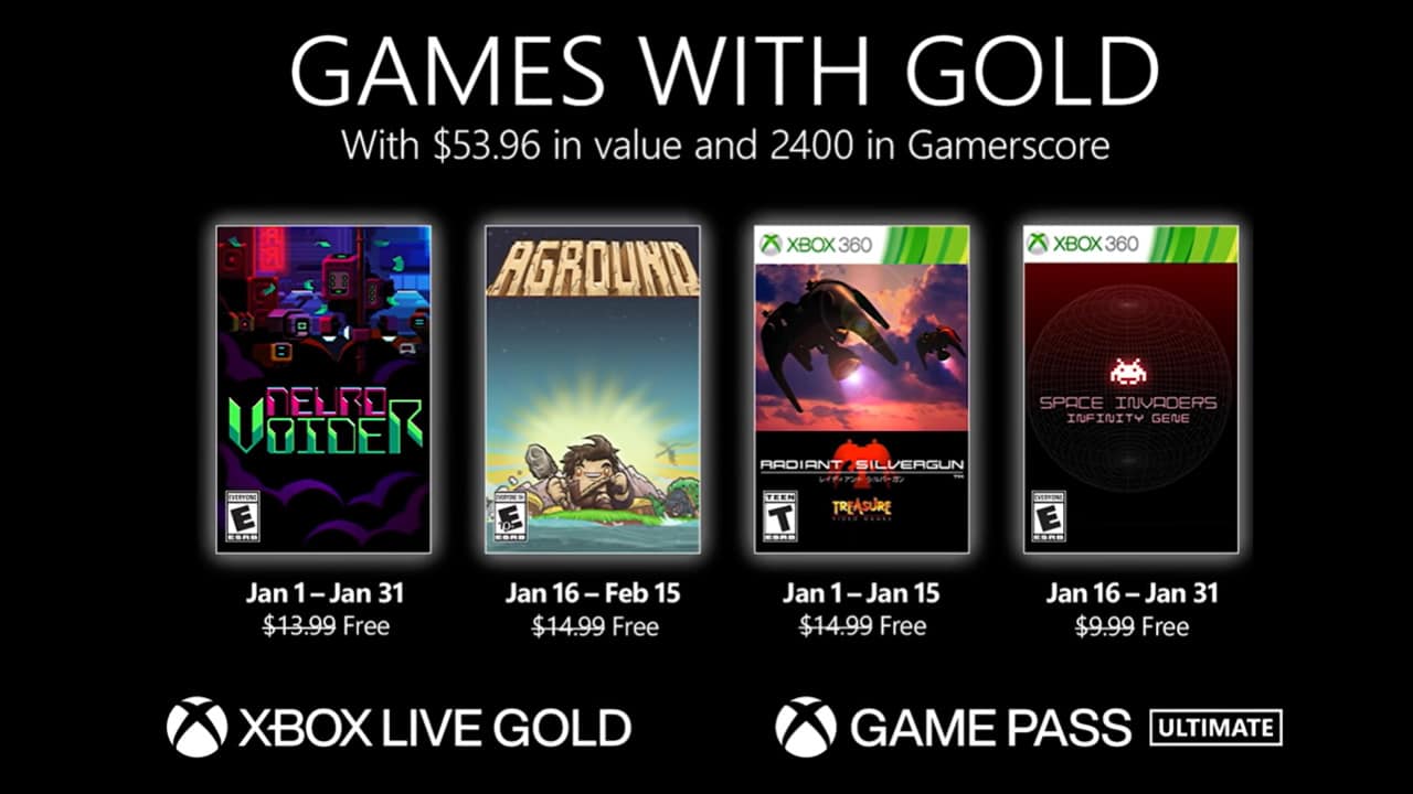 January’s Games with Gold lineup has been confirmed