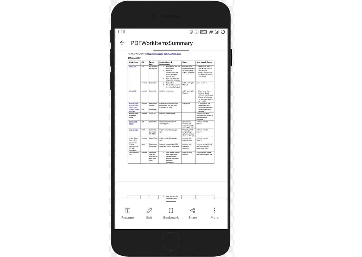 Microsoft Office for Android mobile phones
