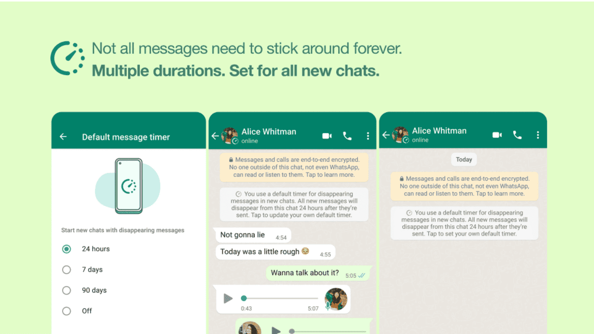 WhatsApp announces major improvements to the disappearing messages feature