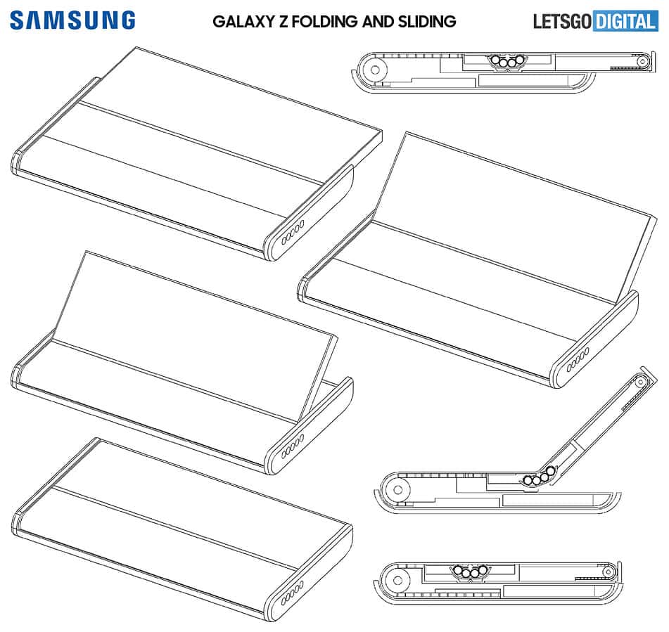 Samsung csúsztatható összecsukható telefon patent