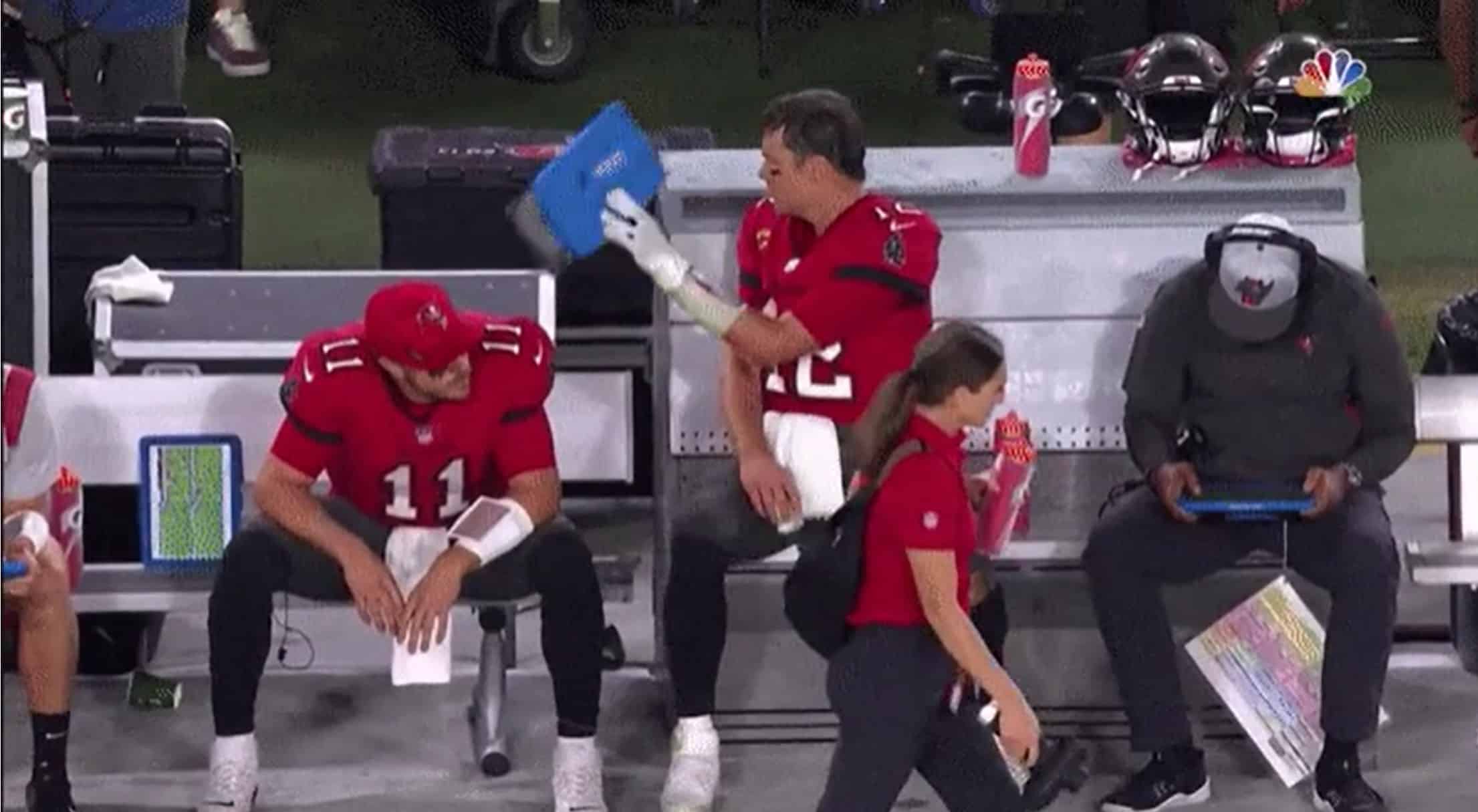 Buccaneers vs Saints: Tom Brady throws tablet to ground, involved