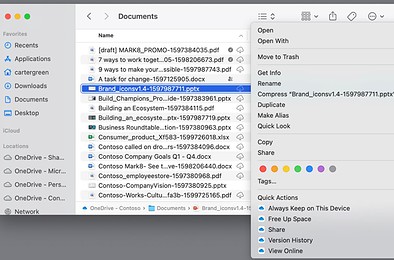 Microsoft MacOS OneDrive -tiedostot pyynnöstä
