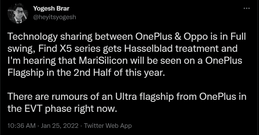 Tweet emblematic OnePlus Ultra
