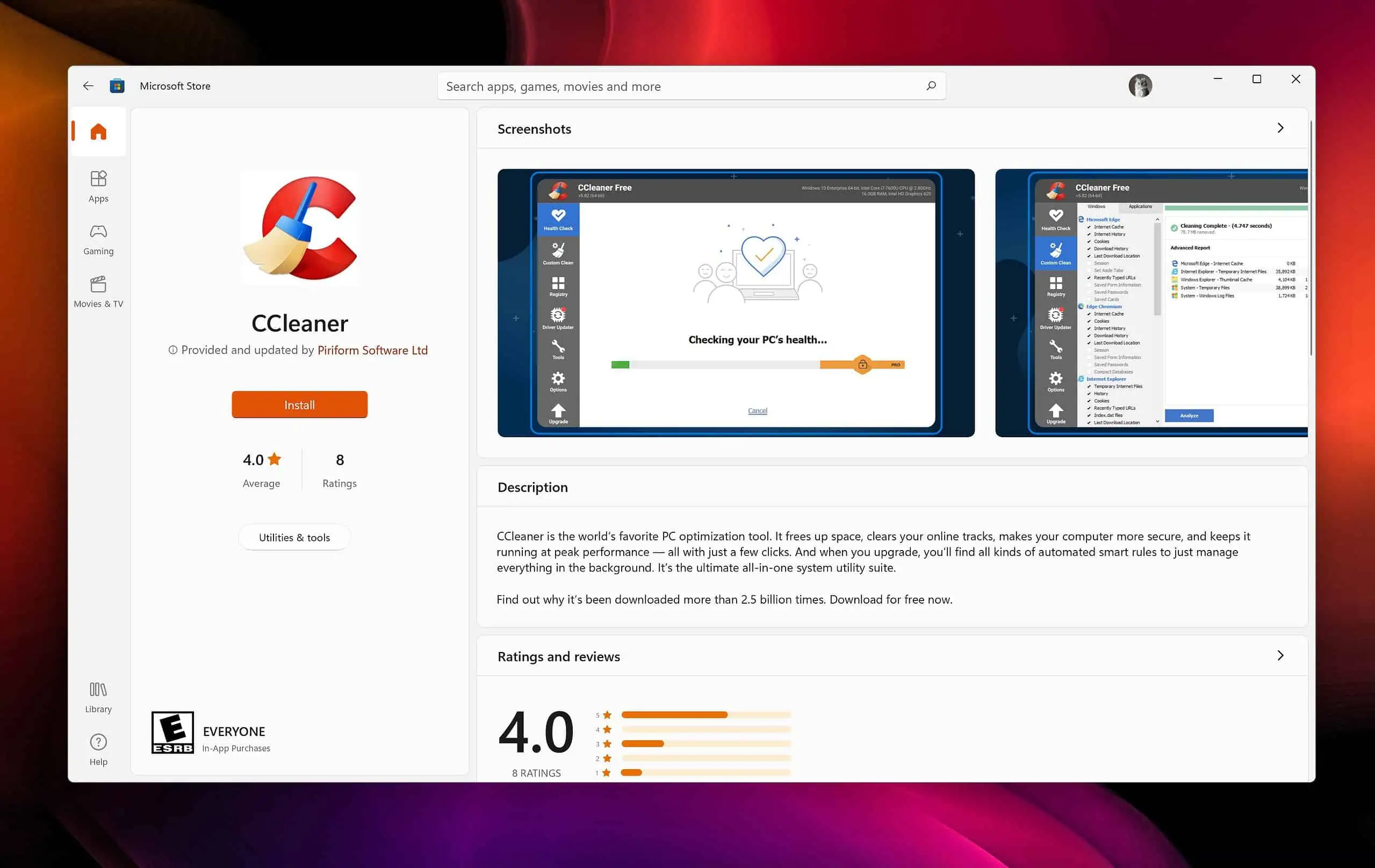 ccleaner pro windows 11