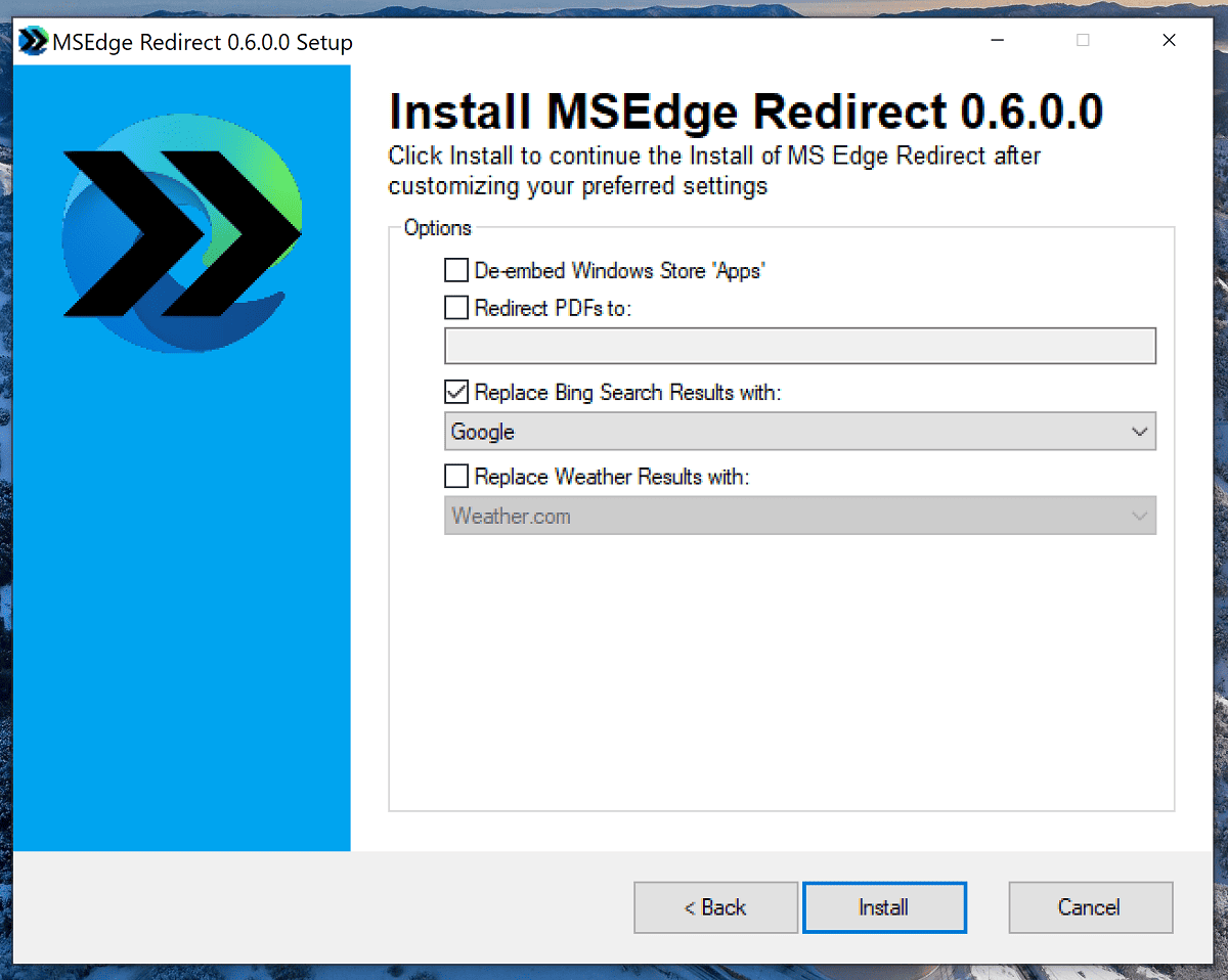 instal MSEdgeRedirect 0.7.5.0 free