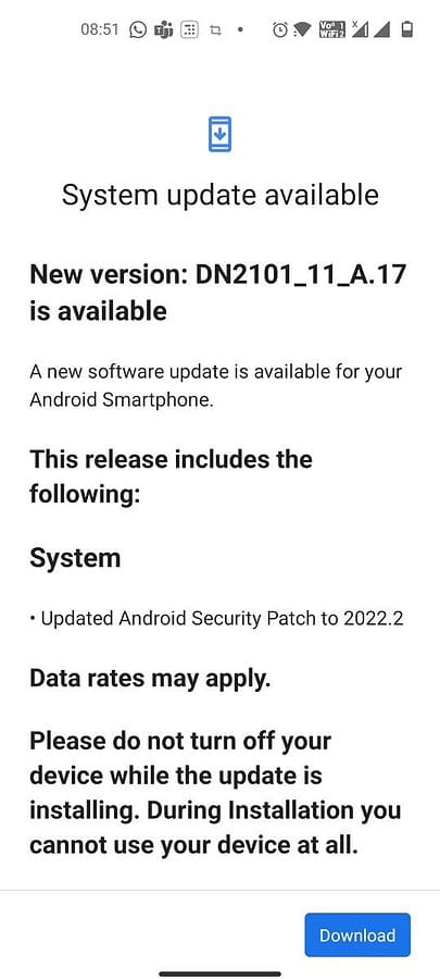 OnePlus Nord 2 update