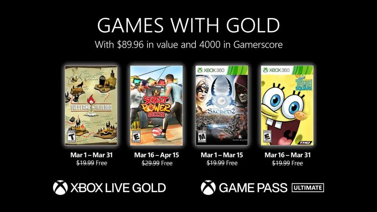 Games with Gold lineup March 2022