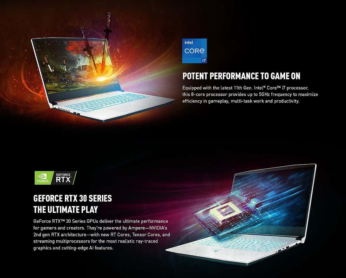 MSI Sword 15 Gaming Laptop Intel Core i7 processor and NVIDIA GeForce RTX GPUs