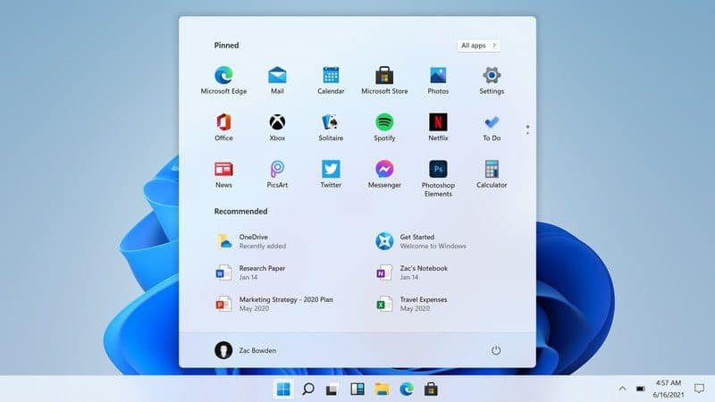 Windows 11 Start Menu