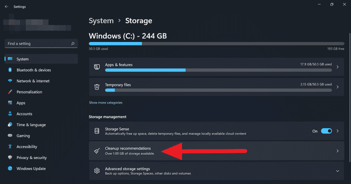 Cleanup Recommendations & Battery Saving