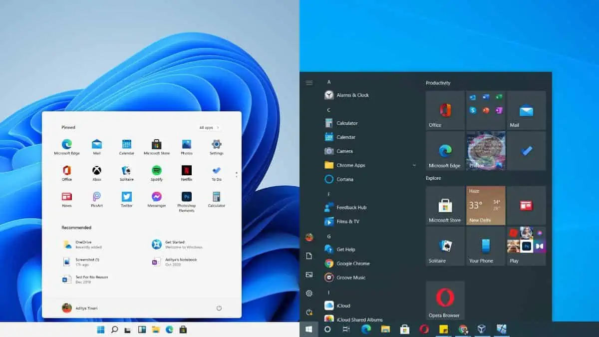 Windows 10 and Windows 11 desktops