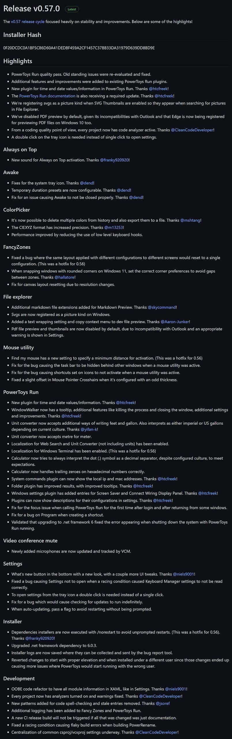 PowerToys v0.57.0