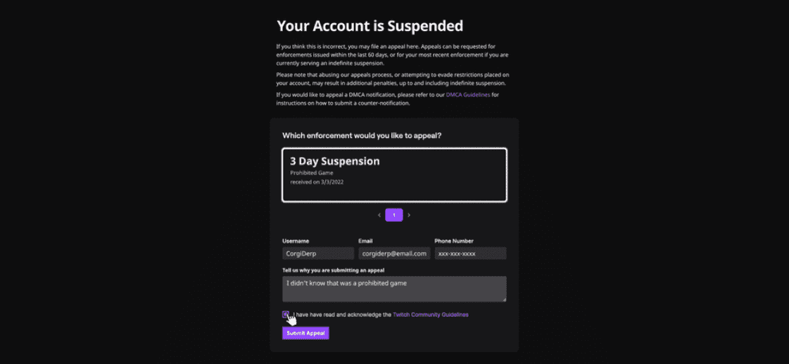 twitch New Appeals Portal 