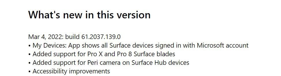Surface app update