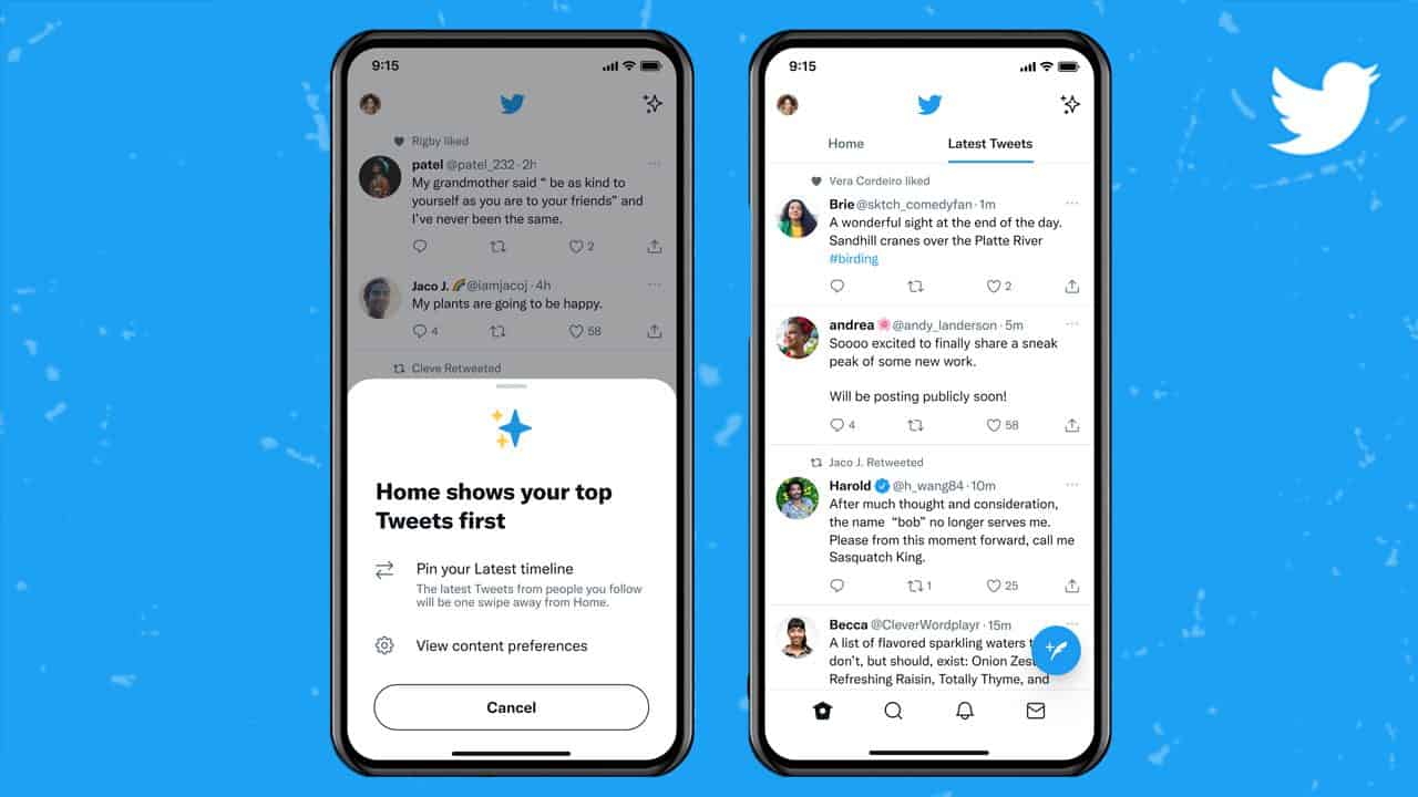 Twitter’s latest update makes its algorithmic timeline the default once again
