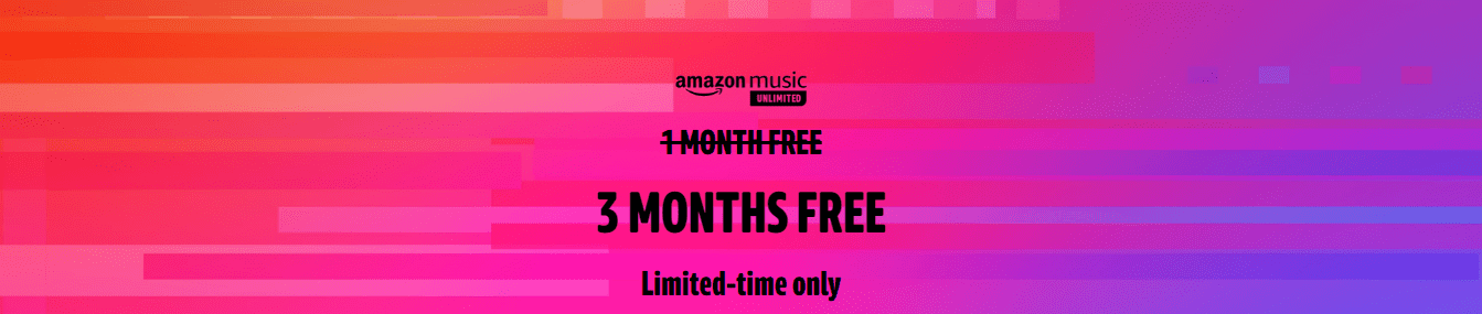 Amazon Music Unlimited 3-Month Free Trial page