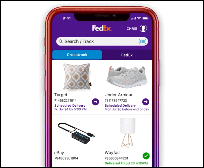 FedEx Mobile App's Crosstrack Feature