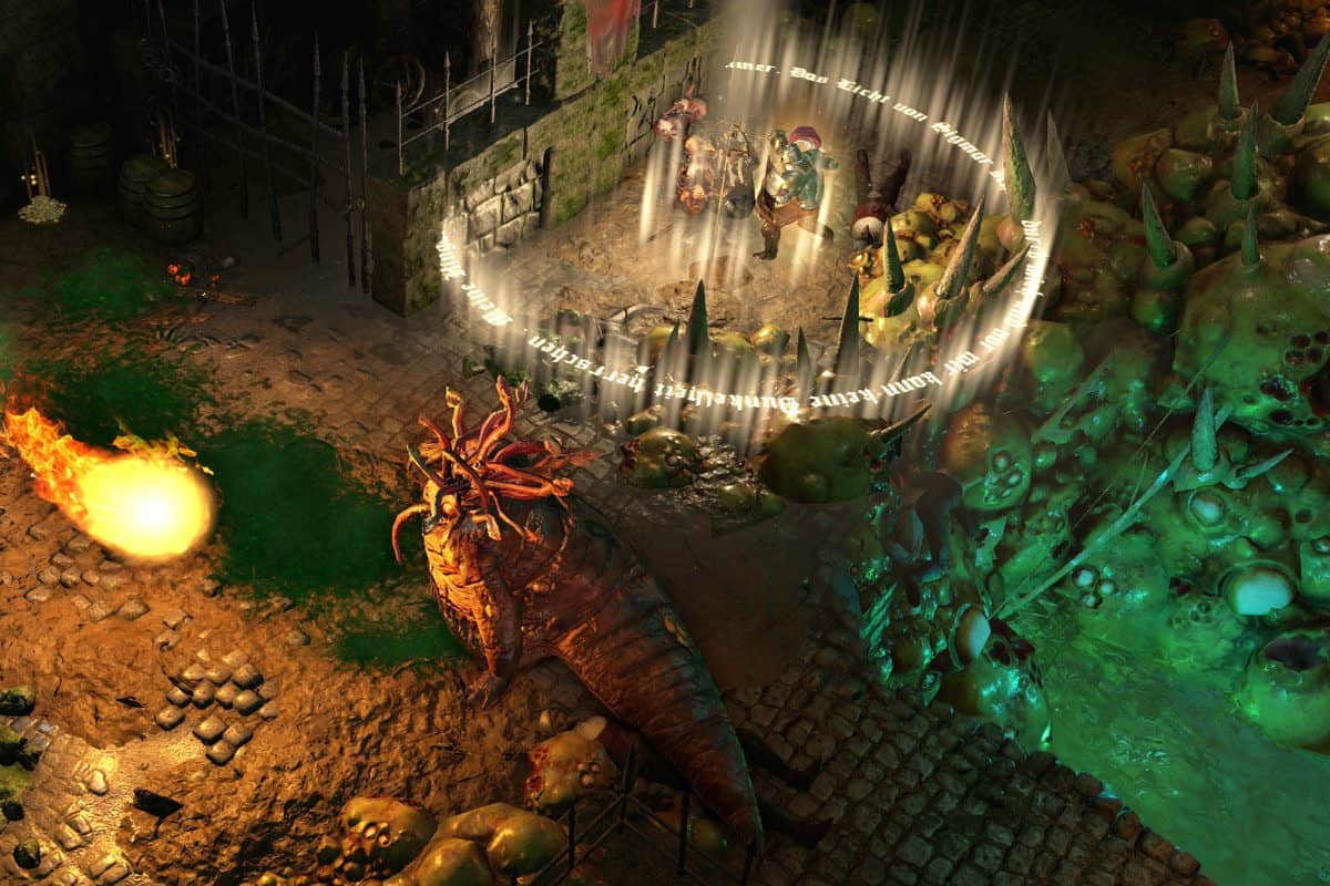 Warhammer: Chaosbane game scene characters fighting monsters