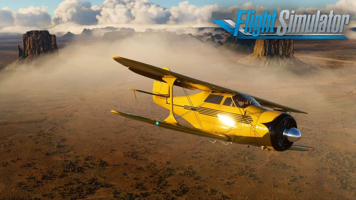 Microsoft Flight Simulator yellow aircraft