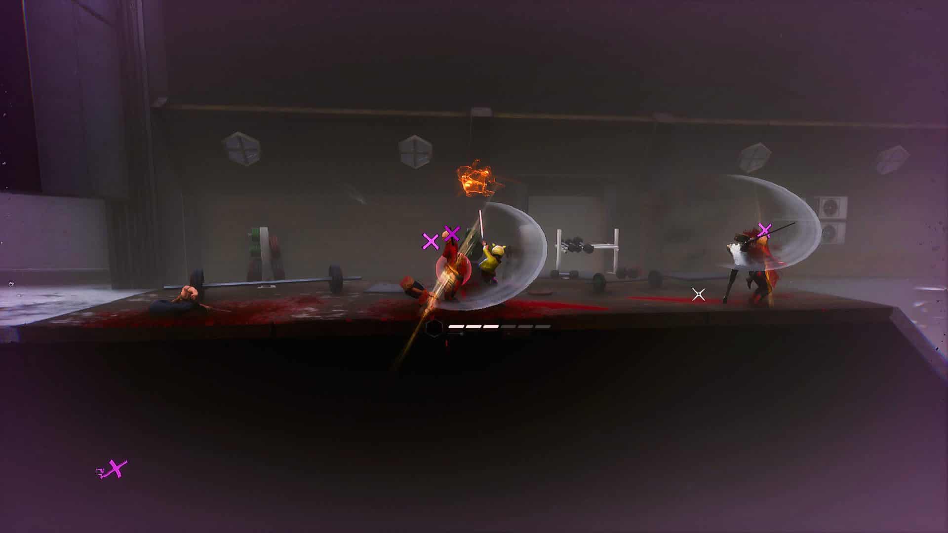 Whisper Trip game scene characters fighting using katana