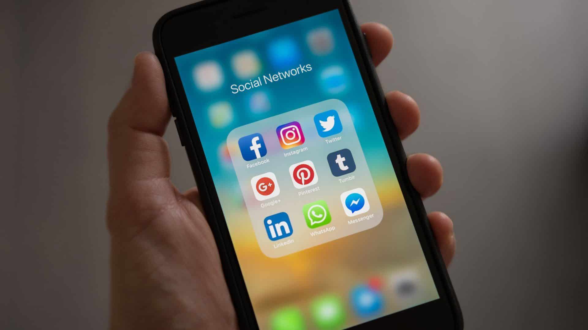 social media apps on phone screen