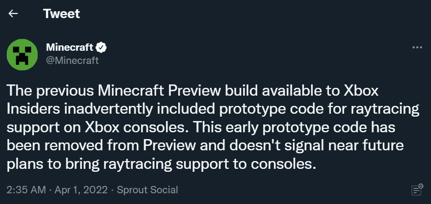 Microsoft teases ray tracing support for Minecraft on the Xbox Series X  (update)