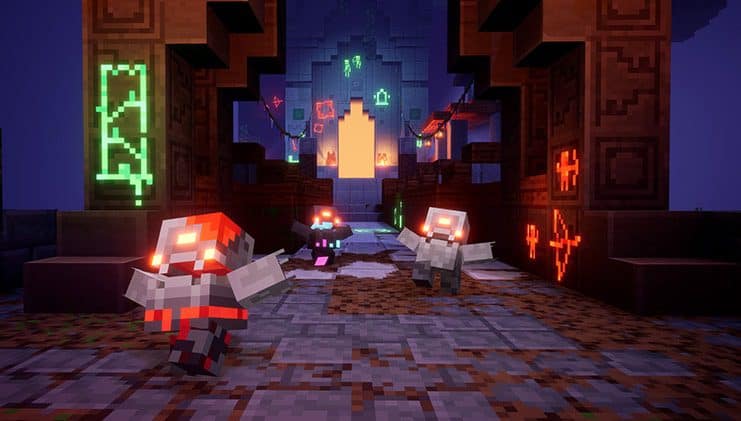 Minecraft Luminous Night Seasonal Adventure with glowing elements on walls of the Tower