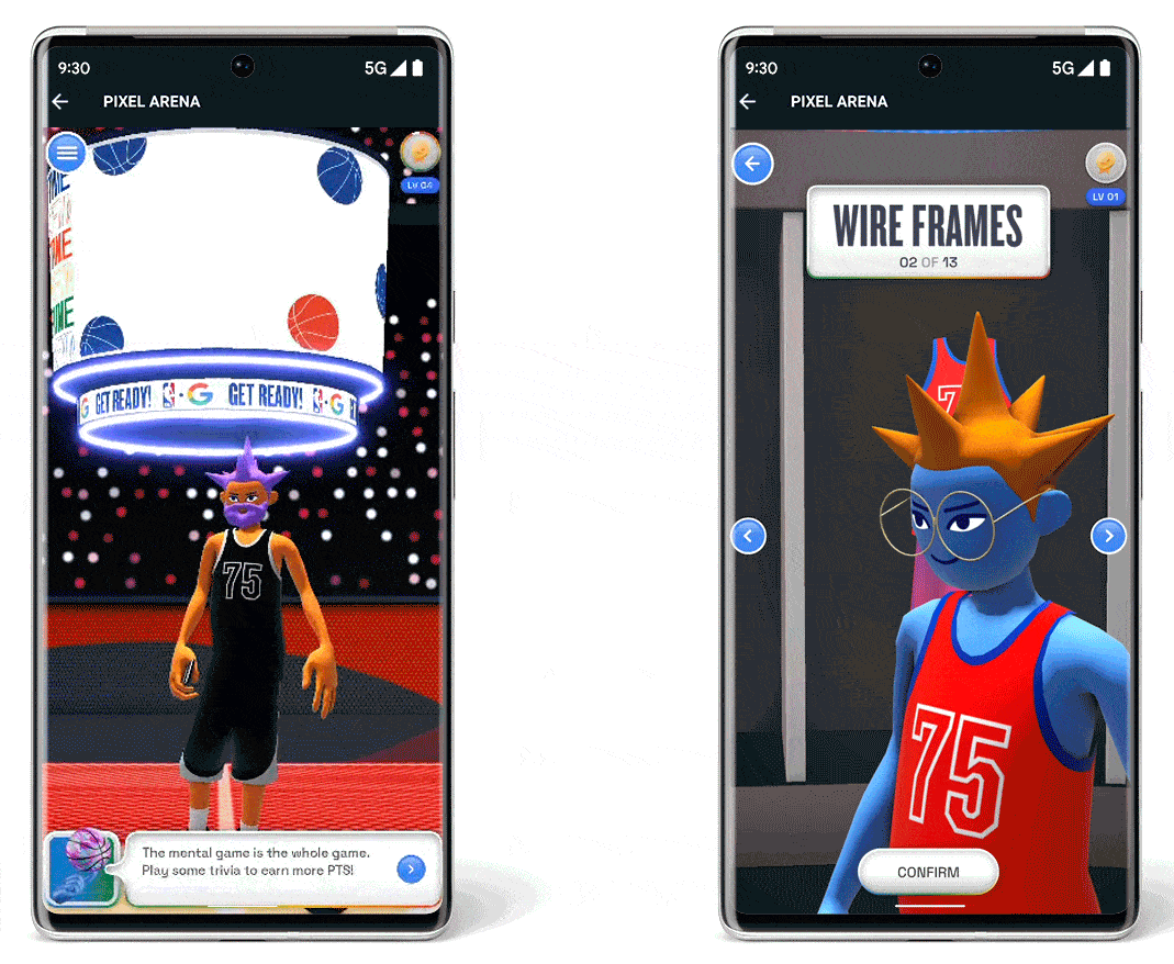 Google сотрудничает с NBA, чтобы предоставить виртуальную Pixel Arena в  приложении NBA.