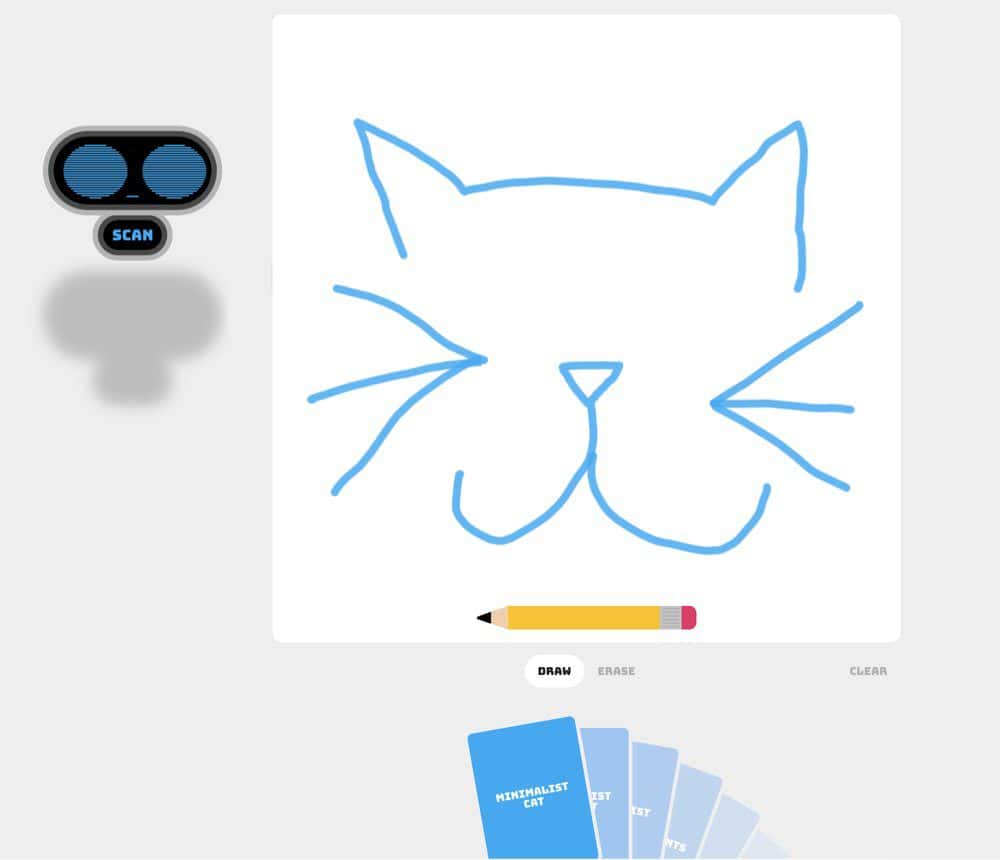 Guess the line game screenshot cat drawing